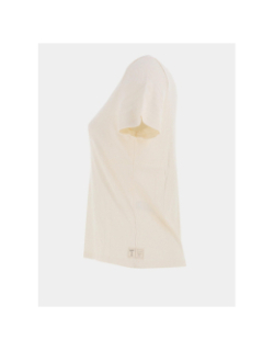 T-shirt côtelé regular léa blanc crème femme - Happy & So