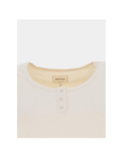 T-shirt côtelé regular léa blanc crème femme - Happy & So