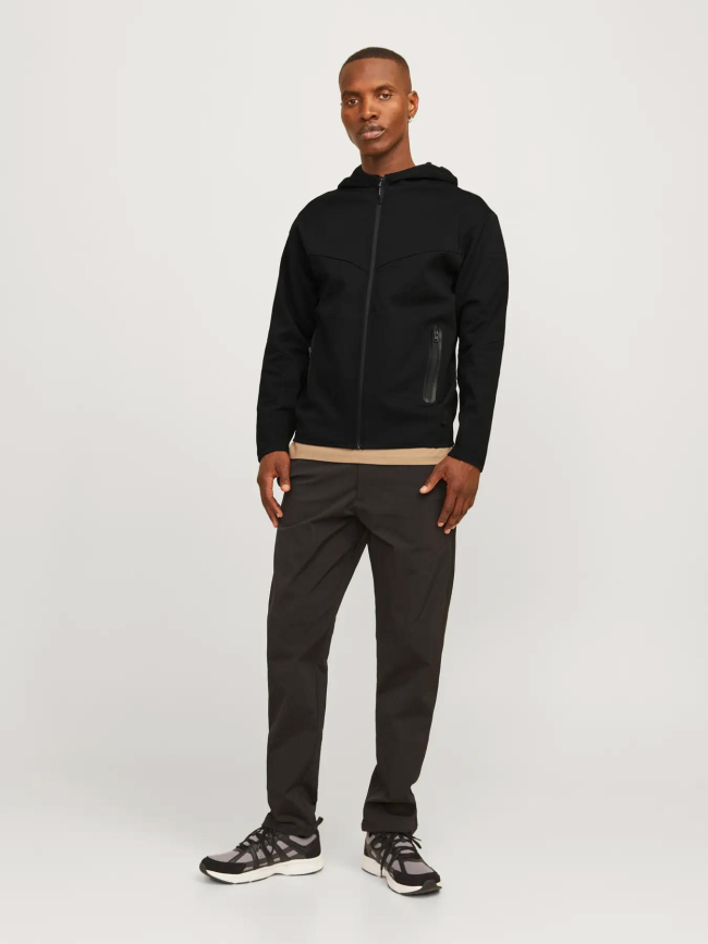 Sweat à capuche zippé jcofusion noir homme - Jack & Jones