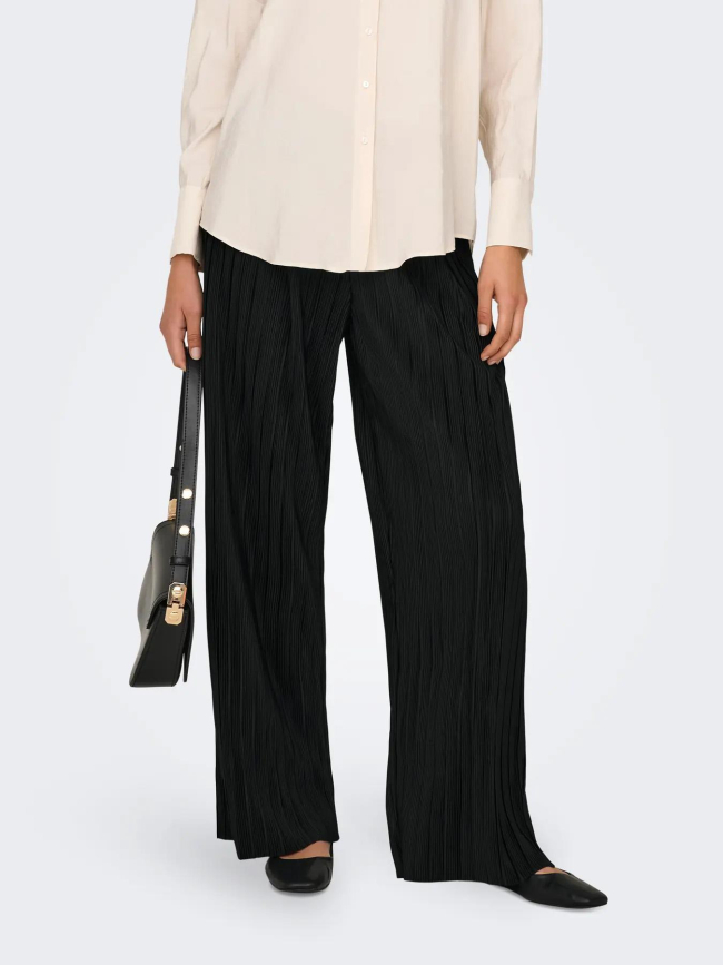 Pantalon plissé ample ravenna noir femme - Only