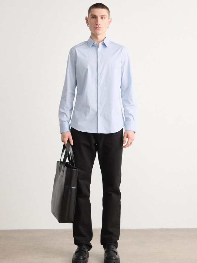 Chemise solid stretch slim bleu clair homme - Calvin Klein