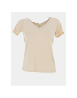 T-shirt col v pailleté dalila beige femme - Jdy