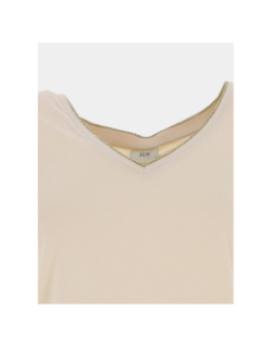 T-shirt col v pailleté dalila beige femme - Jdy