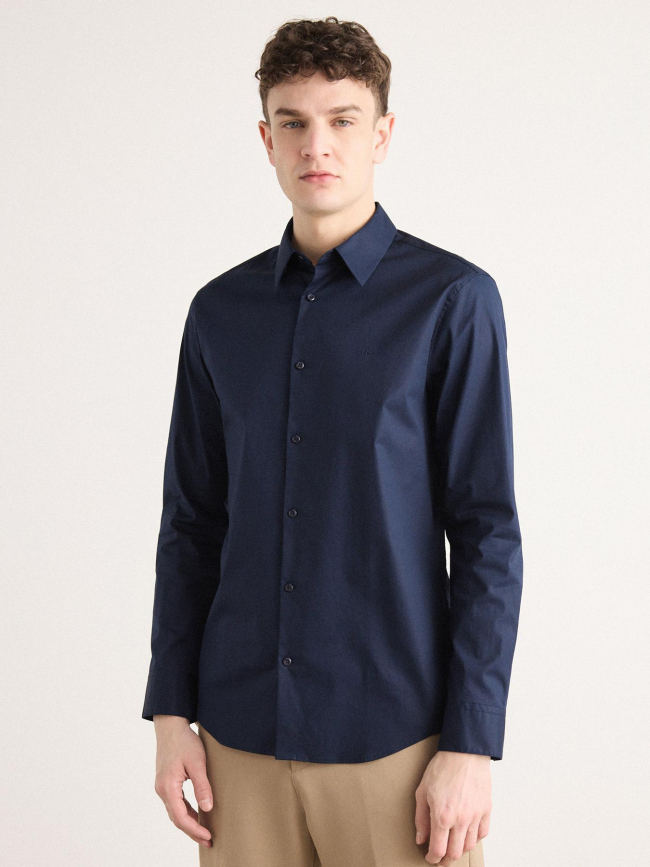 Chemise solid stretch slim bleu marine homme - Calvin Klein
