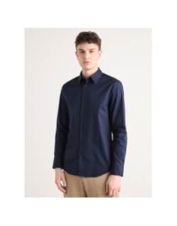 Chemise solid stretch slim bleu marine homme - Calvin Klein