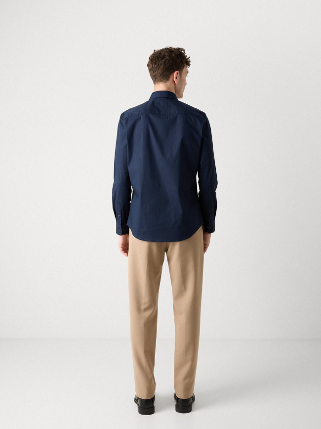 Chemise solid stretch slim bleu marine homme - Calvin Klein