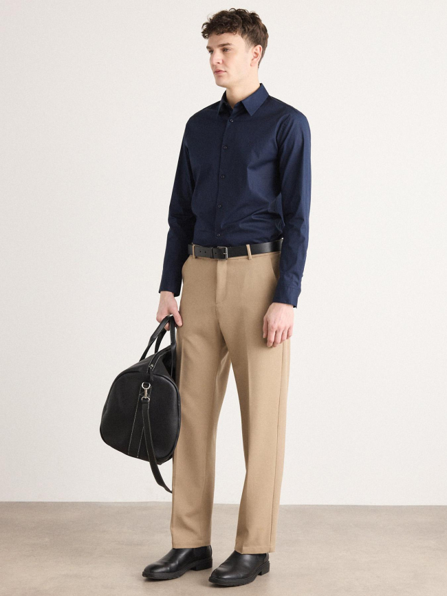 Chemise solid stretch slim bleu marine homme - Calvin Klein