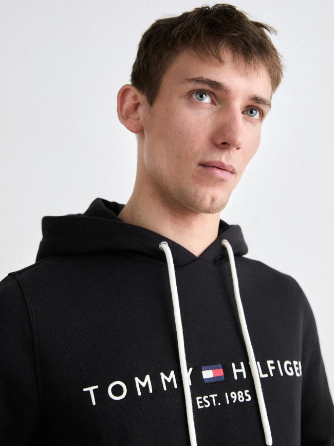 Sweat à capuche core logo noir homme - Tommy Hilfiger