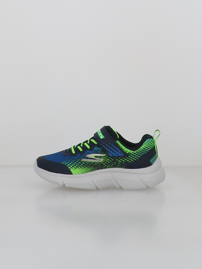 Baskets à scratch go run bleu noir enfant - Skechers