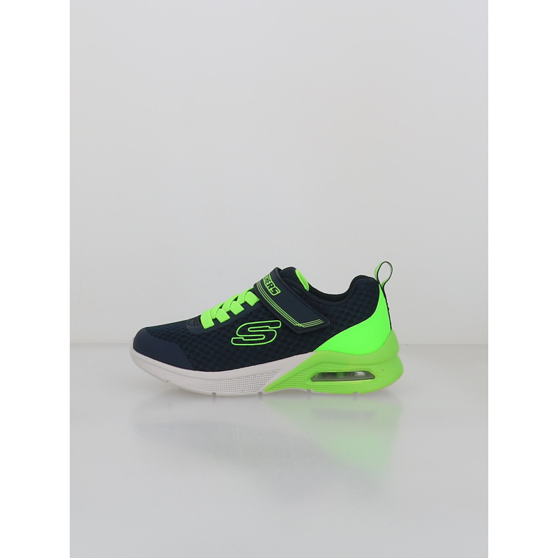 Baskets à scratch microspec max bleu marine enfant - Skechers