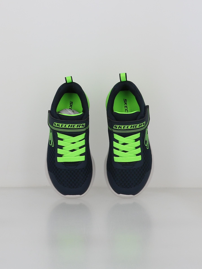 Baskets à scratch microspec max bleu marine enfant - Skechers