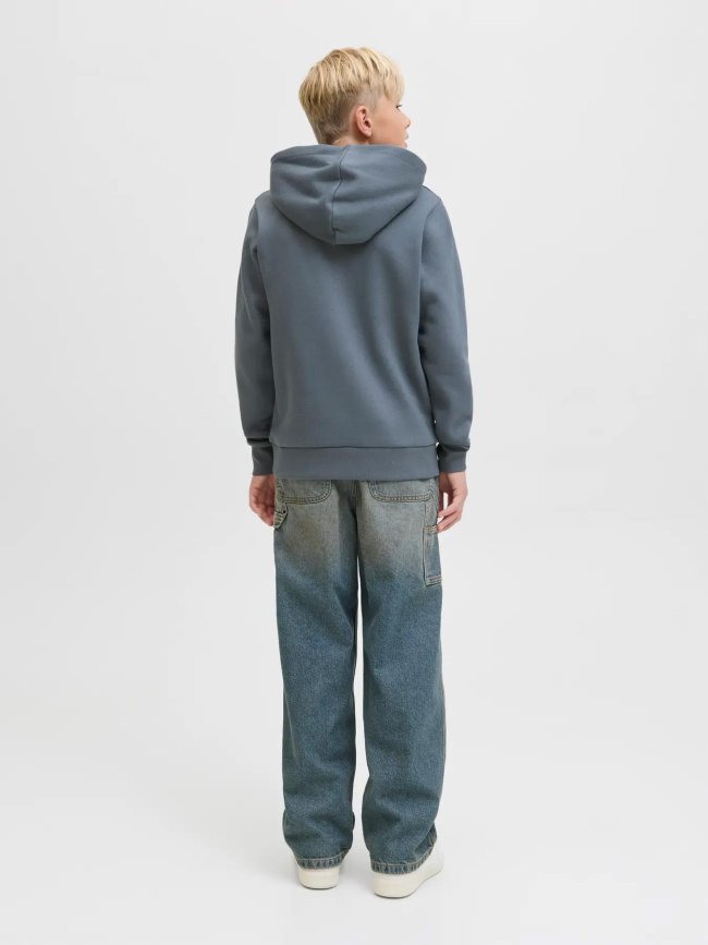 Sweat à capuche logo aw25 gris garçon - Jack & Jones