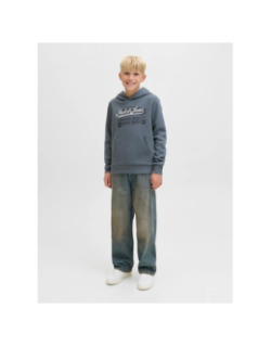Sweat à capuche logo aw25 gris garçon - Jack & Jones