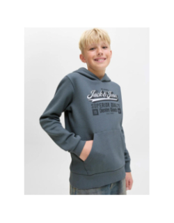 Sweat à capuche logo aw25 gris garçon - Jack & Jones