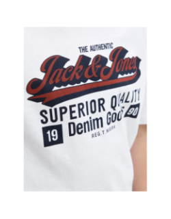 T-shirt à manches courtes jjelogo blanc garçon - Jack & Jones