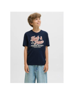 T-shirt à manches courtes jjelogo bleu marine garçon - Jack & Jones