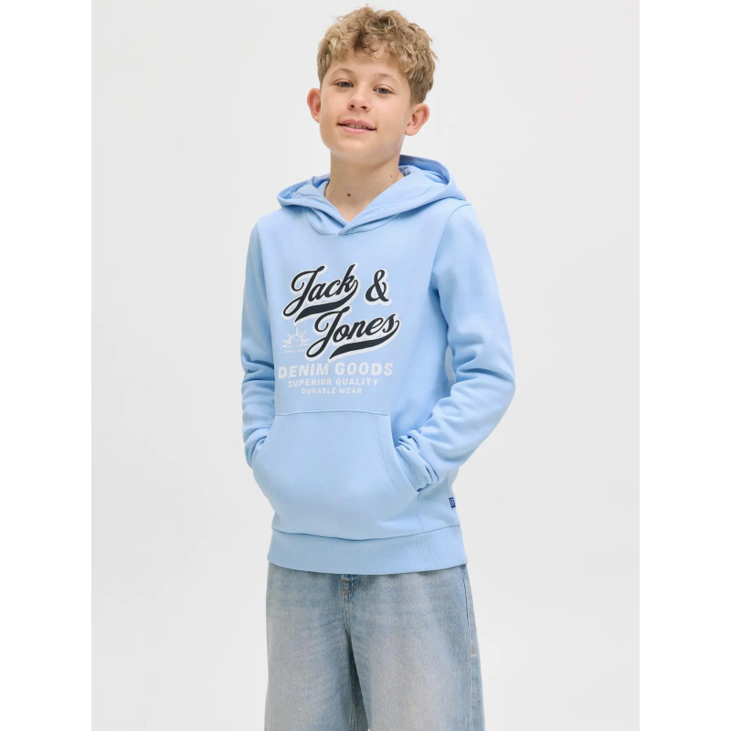 Sweat à capuche logo aw25 bleu garçon - Jack & Jones