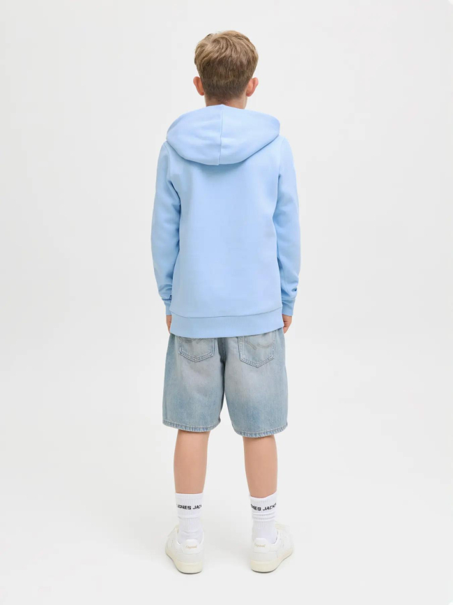 Sweat à capuche logo aw25 bleu garçon - Jack & Jones