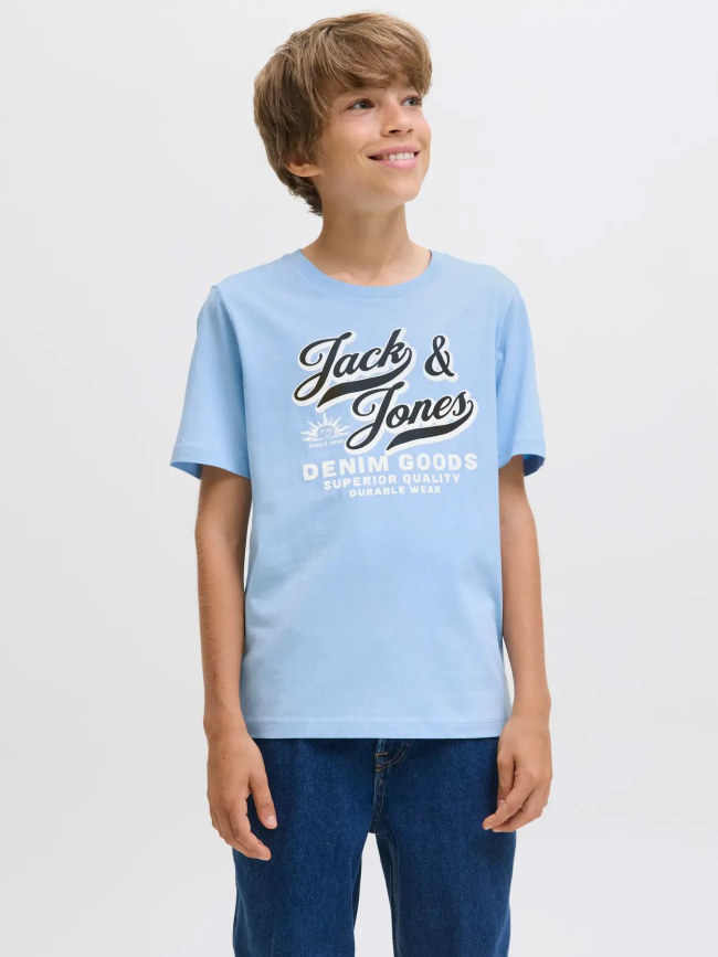 T-shirt à manches courtes jjelogo bleu garçon - Jack & Jones