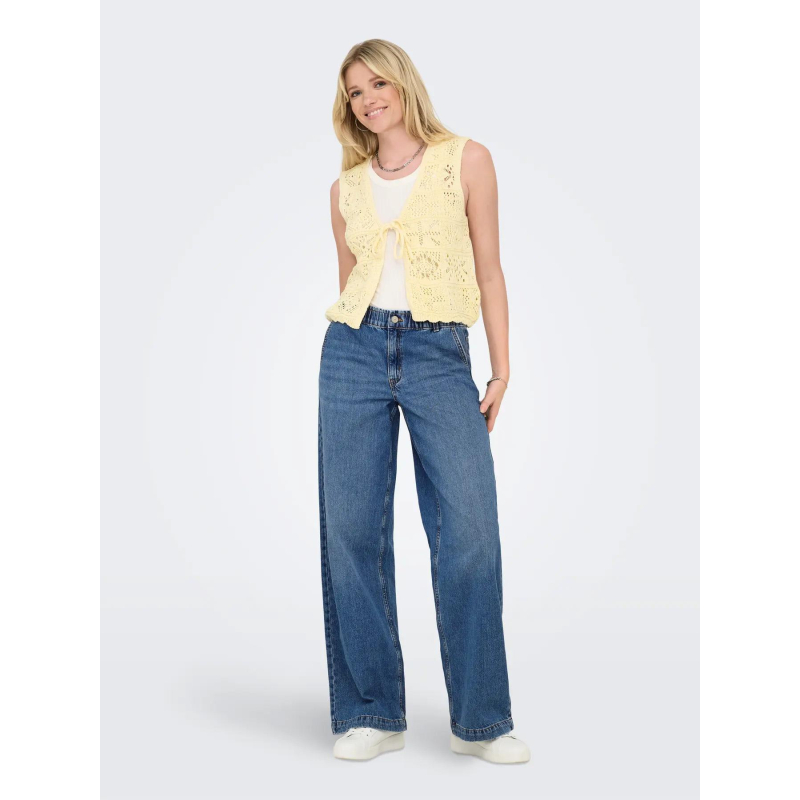 Pantalon large comet bleu femme - Only