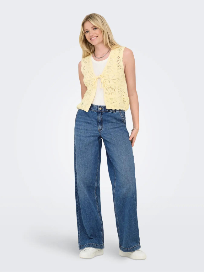 Pantalon large comet bleu femme - Only