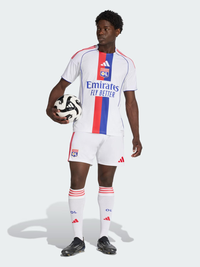 Short de football olympique lyonnais domicile 25/26 blanc homme - Olympique Lyonnais