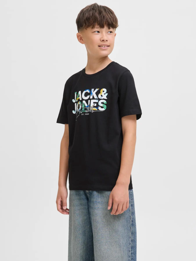 T-shirt à manches courtes jjgeplas noir homme - Jack & Jones