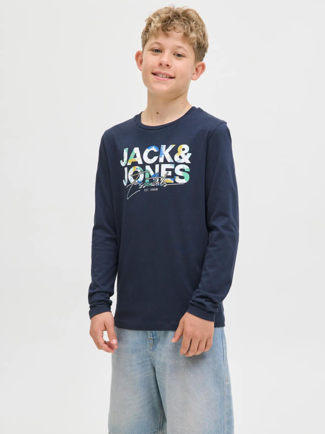 T-shirt à manches courtes jjgeplas bleu marine garçon - Jack & Jones