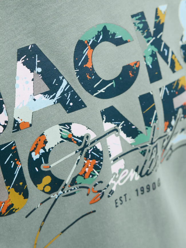 T-shirt à manches longues jjgeplas vert garçon - Jack & Jones