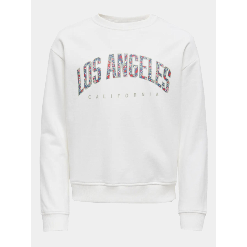 Sweat à col rond brillant kogruna los angeles blanc fille - Only