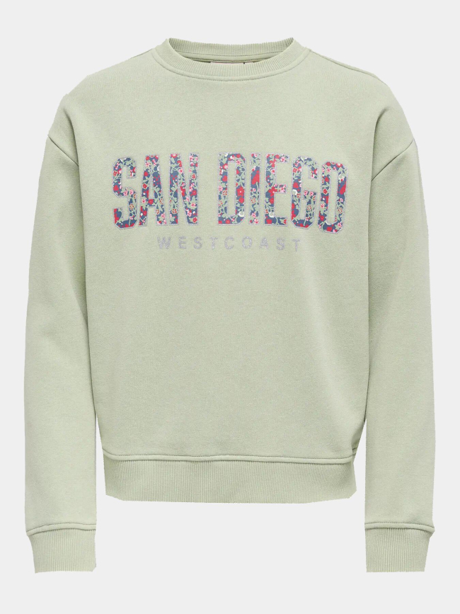 Sweat à col rond brillant kogruna san diego kaki fille - Only