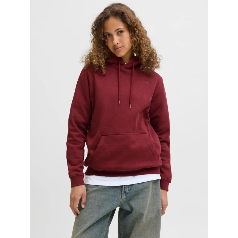 Sweat à capuche abbie relax cabernet bordeaux femme - Jjxx