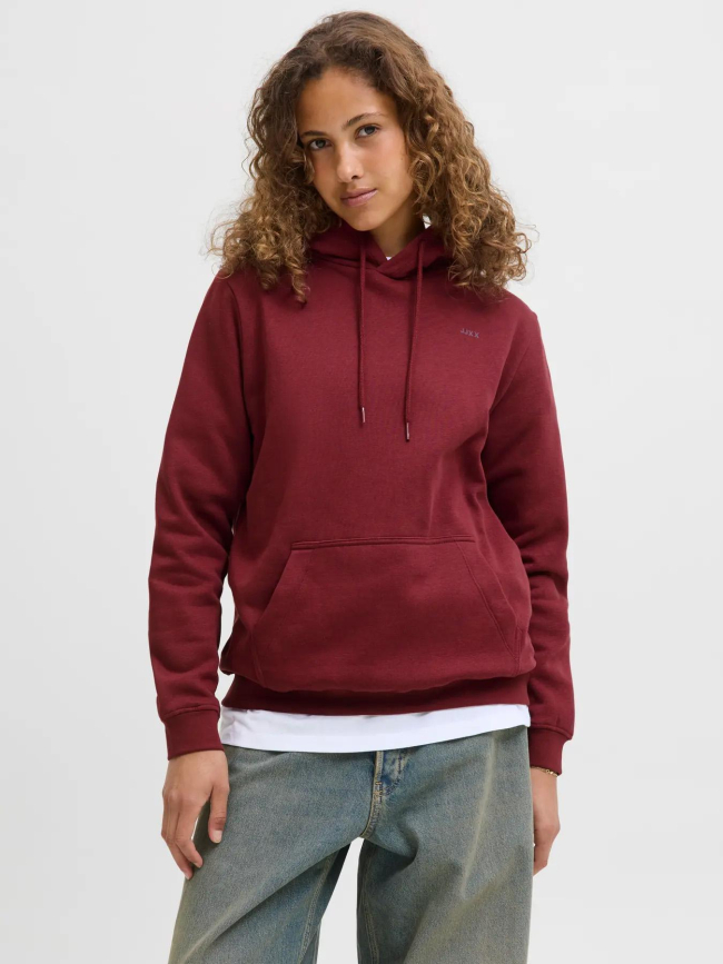 Sweat à capuche abbie relax cabernet bordeaux femme - Jjxx