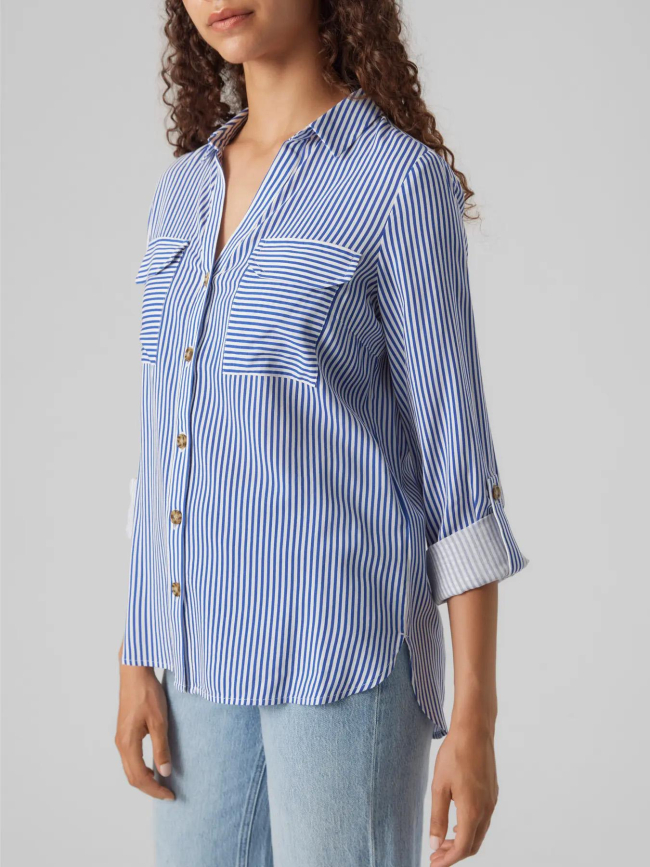Chemise rayée bumpy bleu blanc femme - Vero Moda