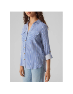 Chemise rayée bumpy bleu blanc femme - Vero Moda