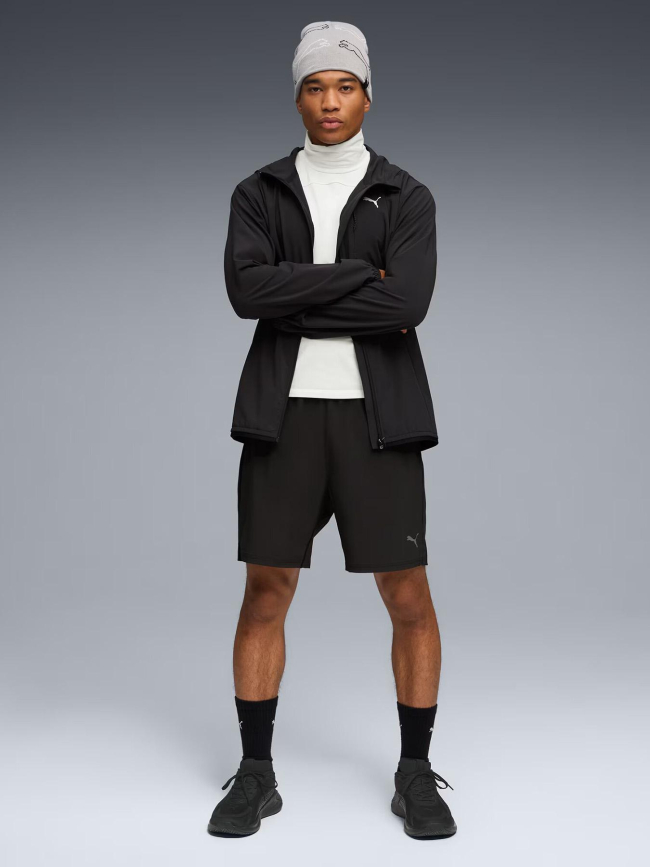 Veste de survêtement zippée à capuche flex stretch noir homme - Puma