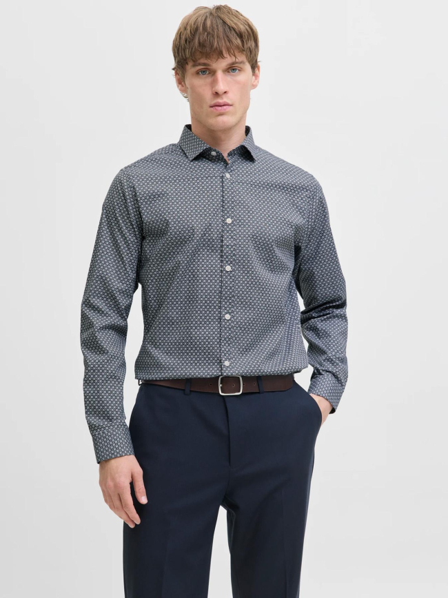Chemise stretch à motifs imprimés bleu homme - Jack & Jones