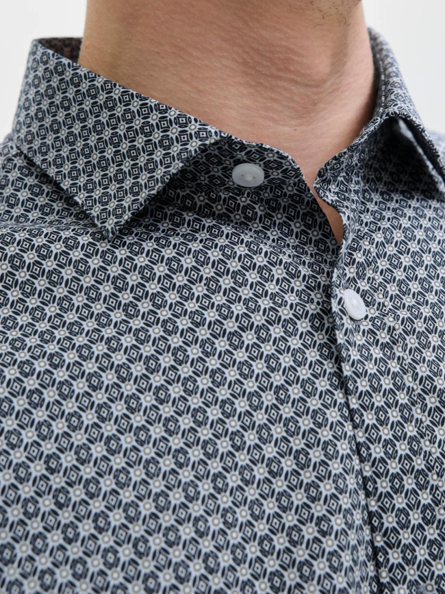 Chemise stretch à motifs imprimés bleu homme - Jack & Jones