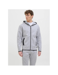 Sweat à capuche zippé jcofusion gris homme - Jack & Jones