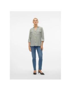 Chemise rayée bumpy vert olive femme - Vero Moda