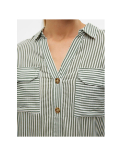 Chemise rayée bumpy vert olive femme - Vero Moda