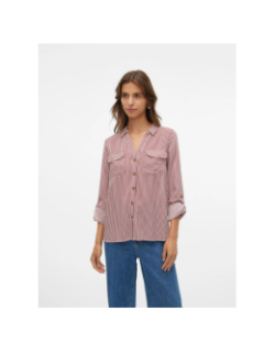 Chemise rayée bumpy rouge blanc femme - Vero Moda