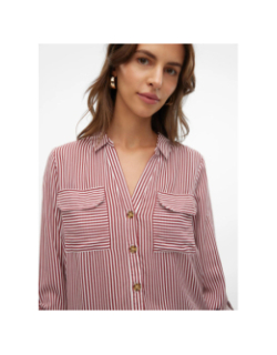 Chemise rayée bumpy rouge blanc femme - Vero Moda