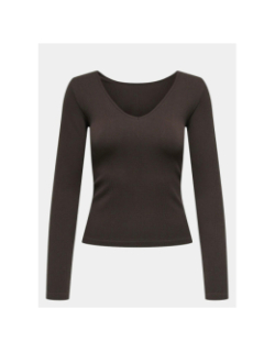 Top côtelé jaia life marron femme - Only Play