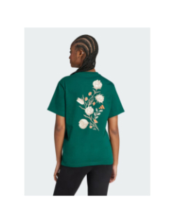T-shirt à manches courtes logo floral vert femme - Adidas