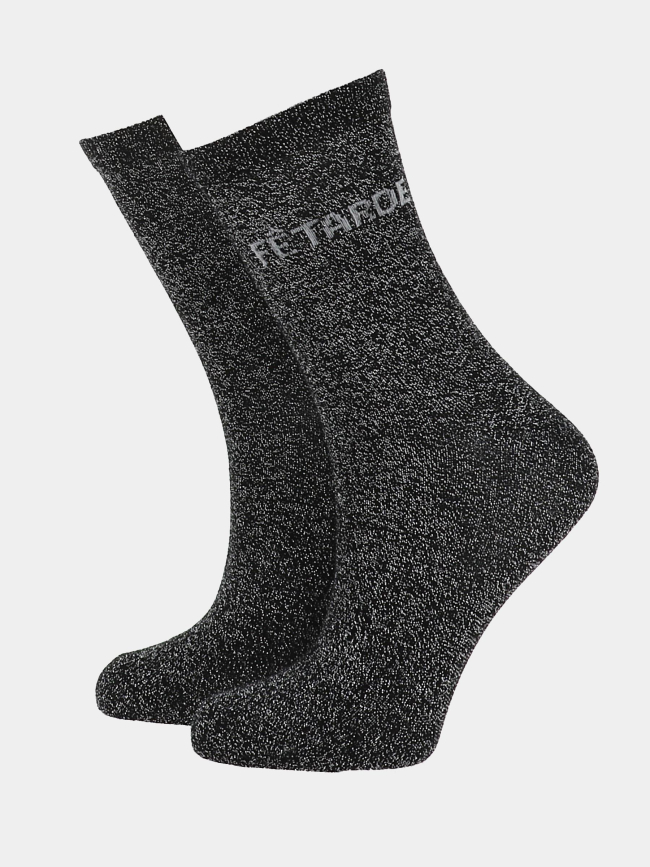 Chaussettes pailletées fêtarde sebby noir femme - Pieces
