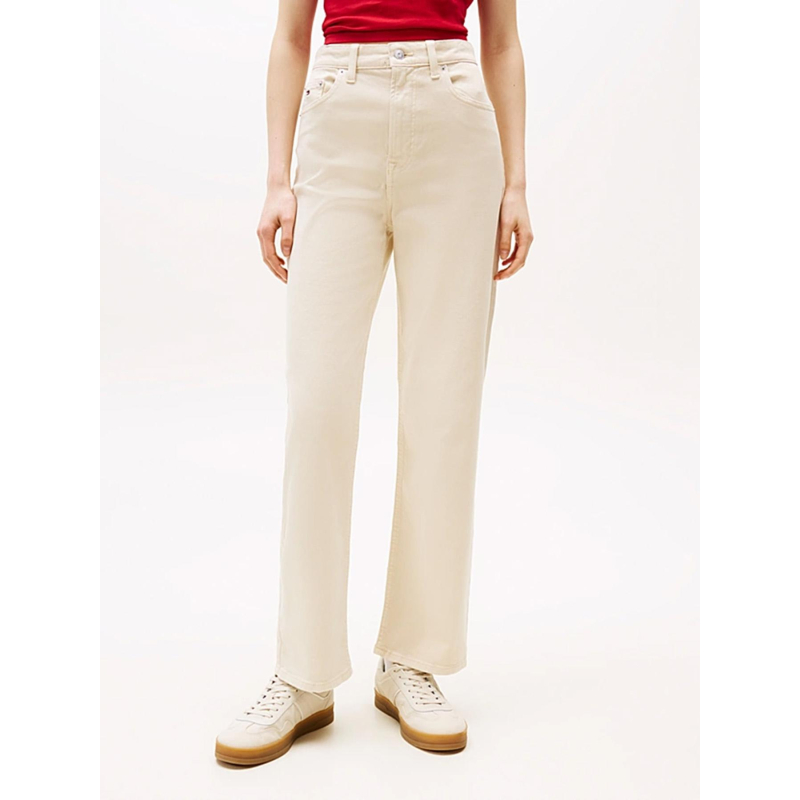 Jean slim droit taille haute layla beige femme - Tommy Hilfiger
