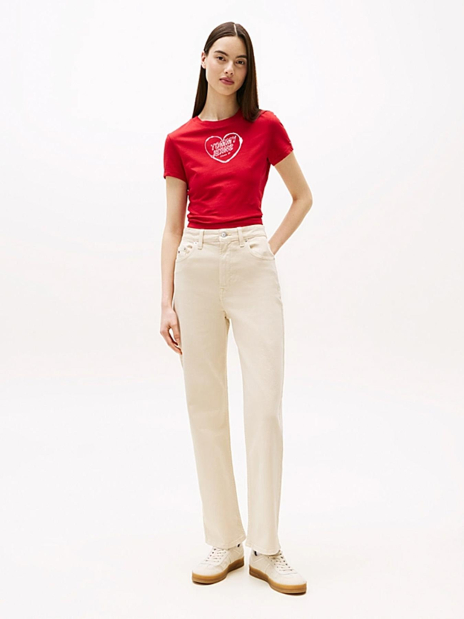 Jean slim droit taille haute layla beige femme - Tommy Hilfiger