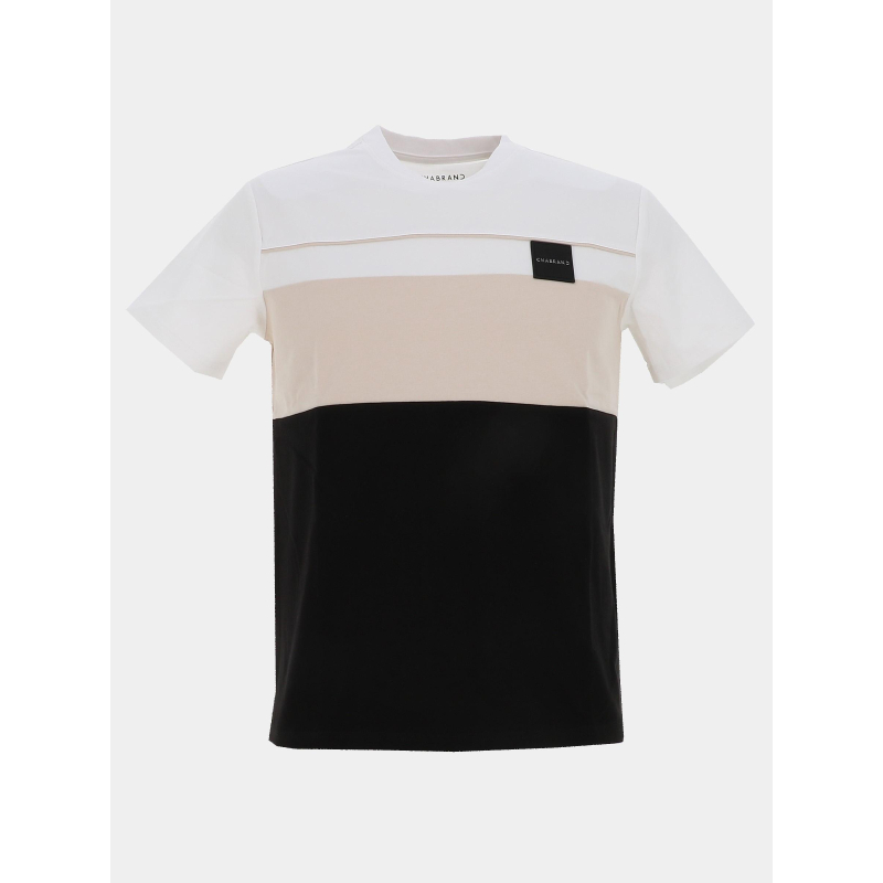 T-shirt à manches courtes badge relief noir homme - Chabrand