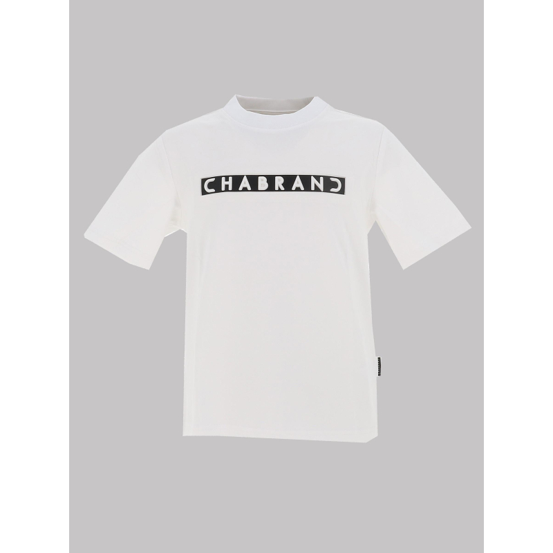 T-shirt à manches courtes logo encadré blanc homme - Chabrand